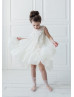 Organza Keyhole Back Floral Flower Girl Dress